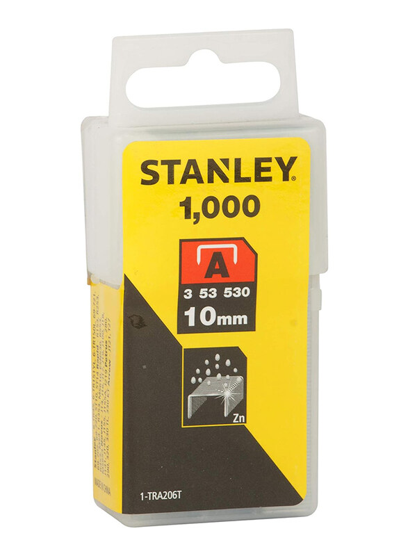 

Stanley 10mm Light Duty Type A Staples, 1000 Pieces, 1-Tra206T, Silver