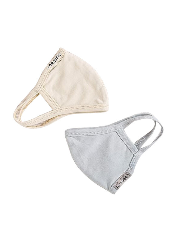 

Tamboo's Washable & Reusable Cloth Mask Eco Friendly, Beige/Grey, 2 Strips