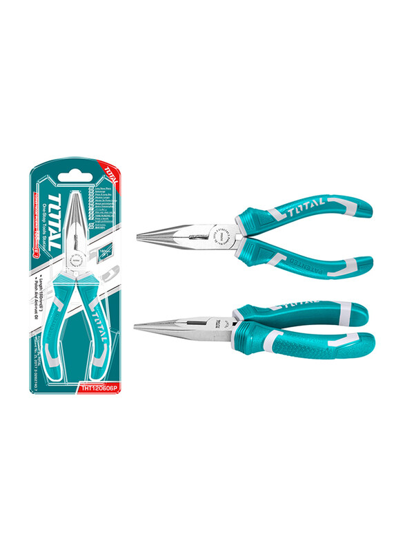 

Total 6-inch 2 Piece Long Nose Pliers, Silver/Teal