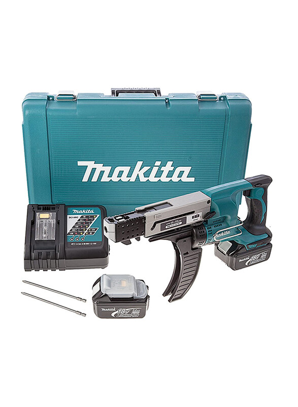 

Makita Cordless Auto Feed Screwdriver, DFR550RFE, Teal/Black