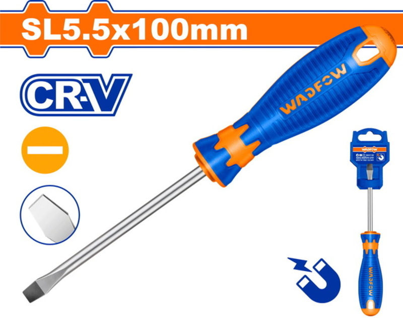 Wadfow SL5.5X100 Slotted Screwdriver - 100mm (WSD1254)