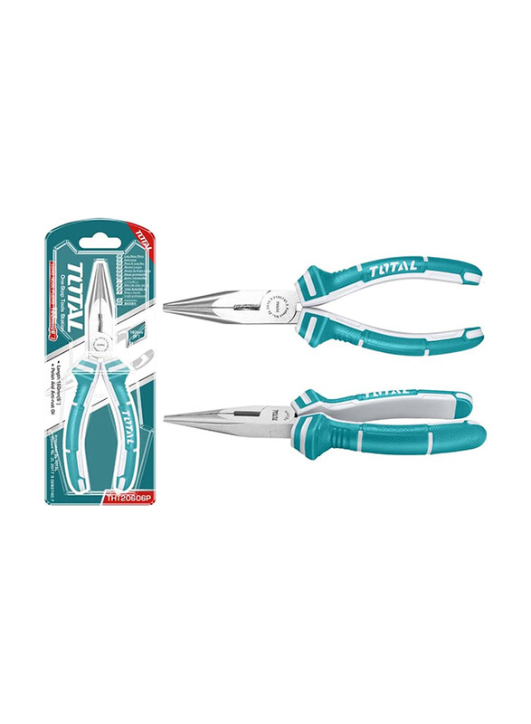 

Total 6-inch 2-Piece Long Nose Pliers, THT120606P, Green/Silver