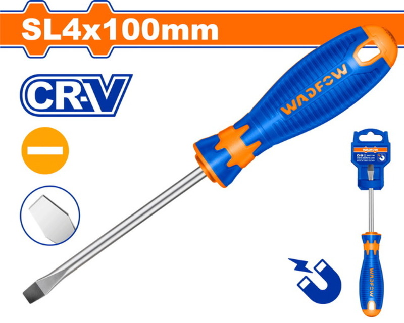 Wadfow SL4X100 Slotted Screwdriver - 100mm (WSD1244)