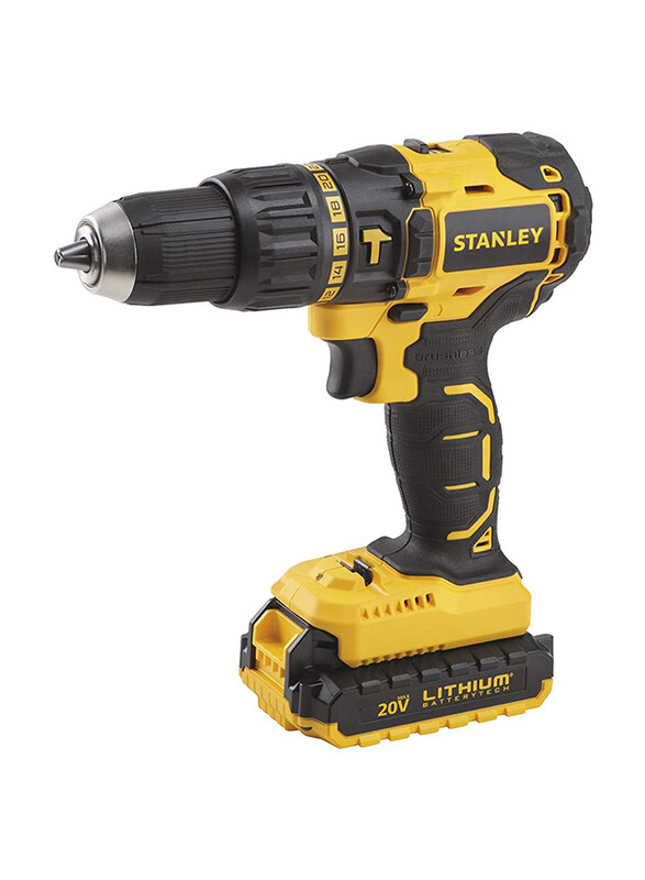 

Stanley 18V Cordless Brushless Hammer Drill, Sbh20S2K-B5, Yellow