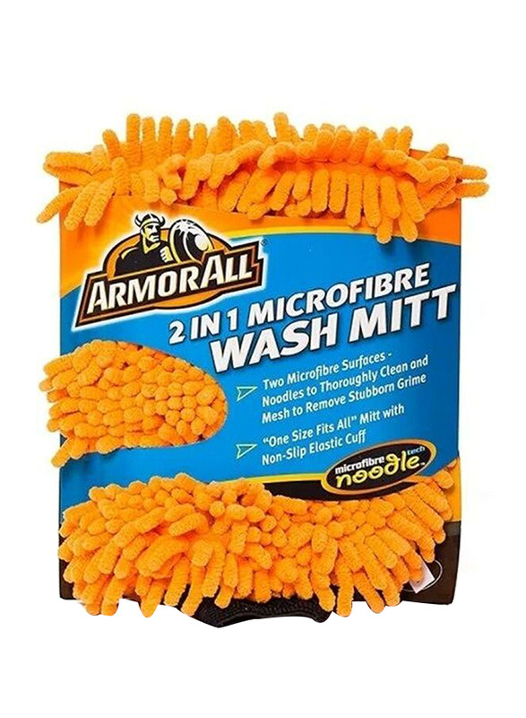 

Armor All 2-in-1 Microfibre Noodle Wash Mitt, 40005, Orange