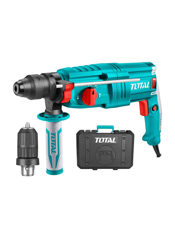 

Total Rotary Hammer Drill 26mm with Extra Chuck, TH308268-2, Silver/Teal