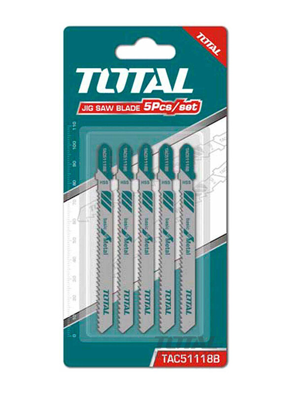 

Total 5-Piece Jig Saw Blades for Metal, TAC51118B, Silver/Teal