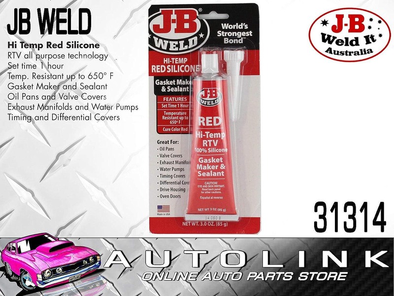 J-B Weld 3 oz High Temperature RTV Silicone Gasket Maker and Sealant, 31314, Red