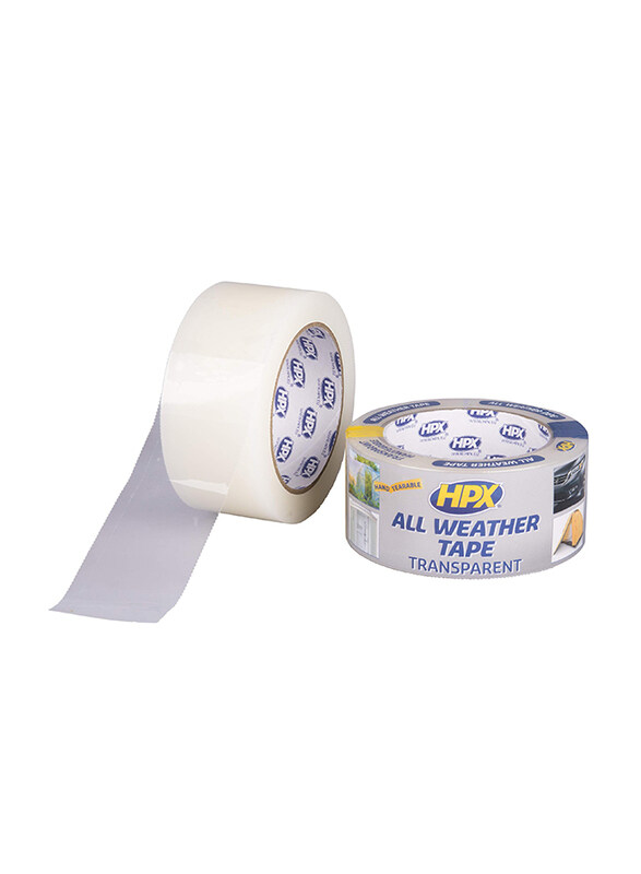 

HPx 48mm x 25m All Weather Tape for Broken Glass/Greenhouse/Canvas, Clear