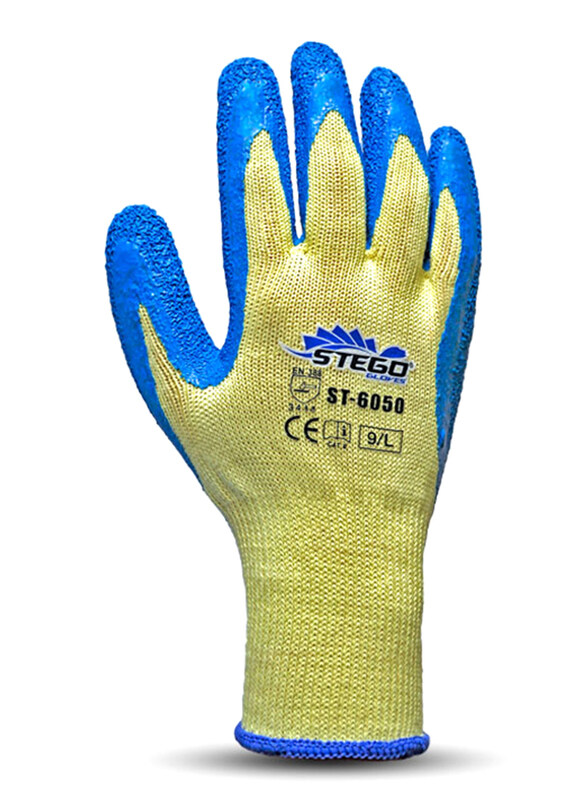 

Stego Level 4 Breathable, Abrasion Resistance & Cut Protection Safety Gloves, St-6050, Blue/Gold, Large