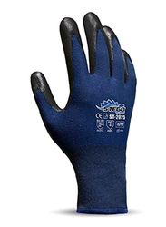 Stego 6-Piece Level 4 Protection Mechanical & Multipurpose Safety Gloves with Abrasion for Light Handling, St-2025, Blue/Black, X-Large