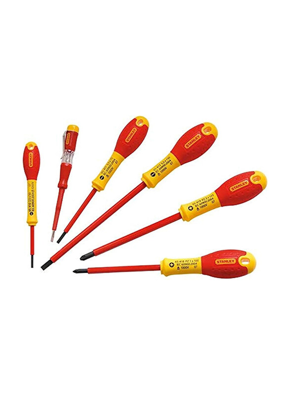 

Stanley 6-Piece Black & Decker Fat Max Insulated Screw Driver Set, 0-65-443, Red/Yellow