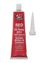 J-B Weld 3 oz High Temperature RTV Silicone Gasket Maker and Sealant, 31314, Red