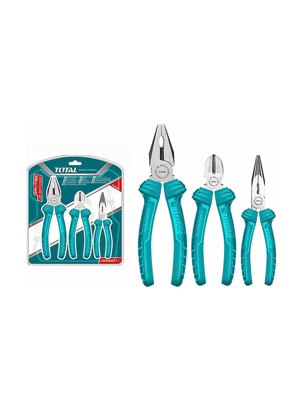 

Total 7-inch/6-inch/6-inch 3-Piece Combination Pliers Set, THT1K0311, Teal/Silver