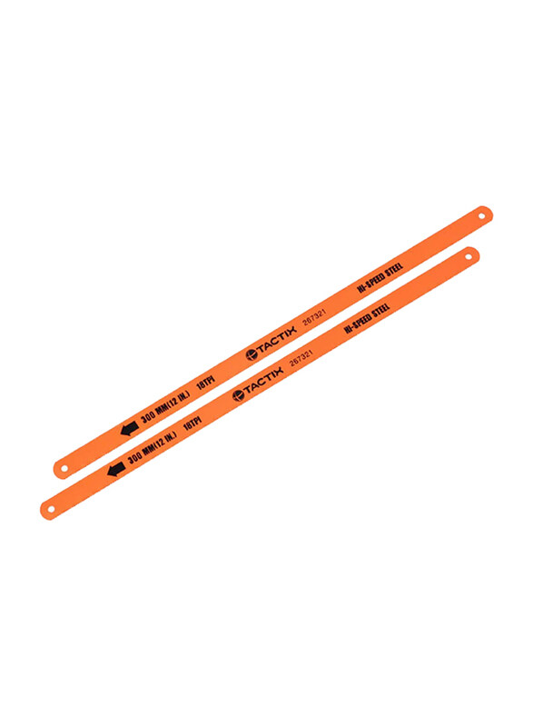 

Tactix 2-Piece Hacksaw Blade HSS Set, 267321, Orange