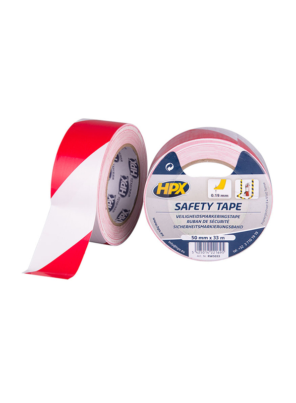 HPX HW5033 Security Marking Tape, 50mm x 33m, Red/White