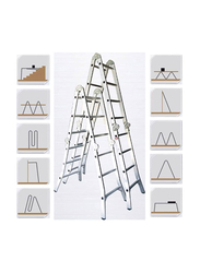 EMC Aluminium Multi-Purpose 12 Steps Ladder, Silver