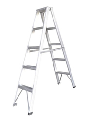 EMC Aluminium Foldable Double Sided 5 Steps Ladder, Silver