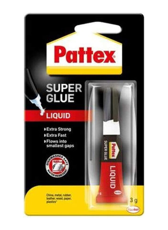 

Pattex 3g Henkel Super Glue Liquid, 901273, Black