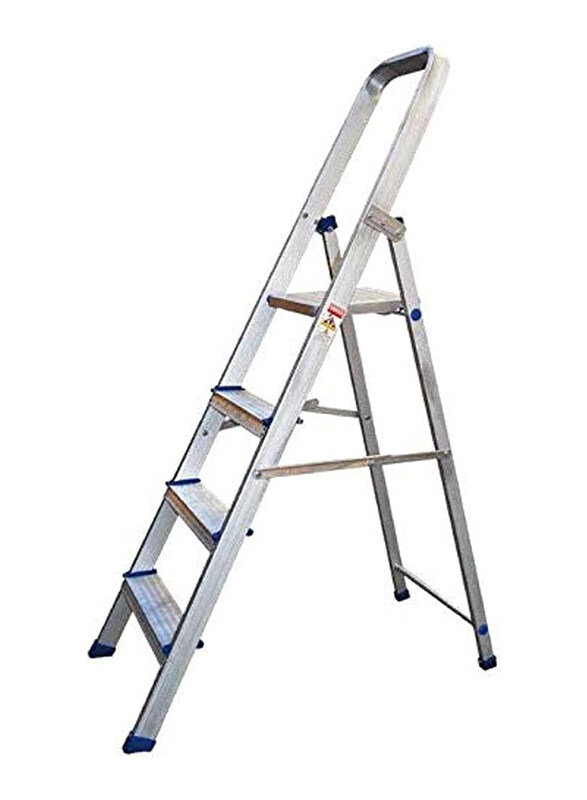 

EMC Emirates Platform Aluminum Foldable Ladder 6 Steps, Silver, 200 Lbs