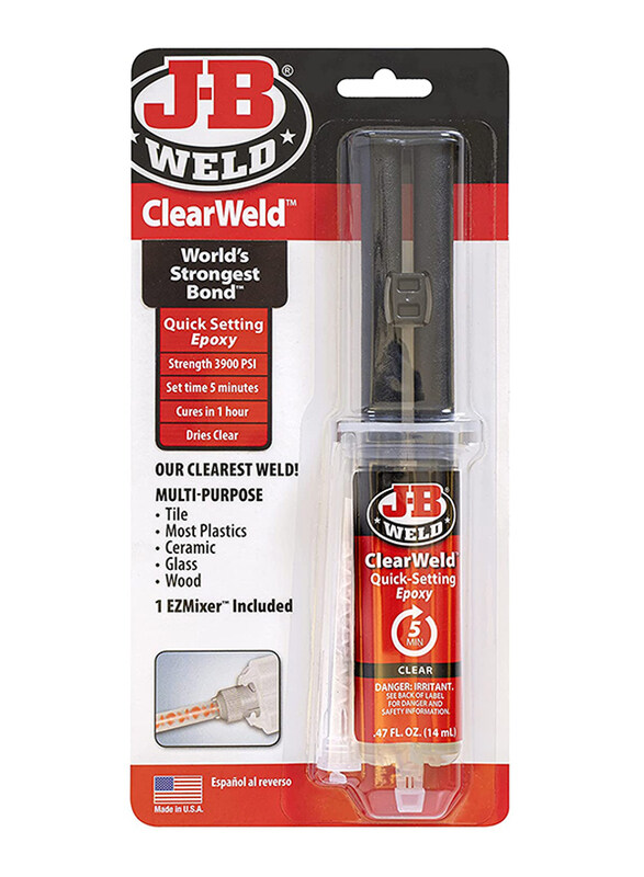 

J-B Weld 1.4ml ClearWeld Quick Setting Epoxy Syringe, 50114, Clear