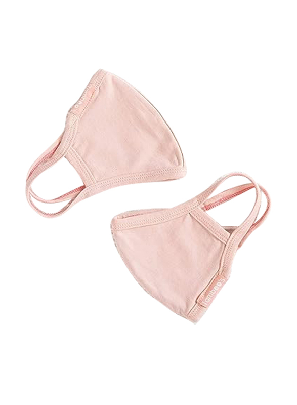 Tamboos 2 layers Soft Bamboo Cotton Washable & Reusable Cloth Mask, Pink, 2 Pieces