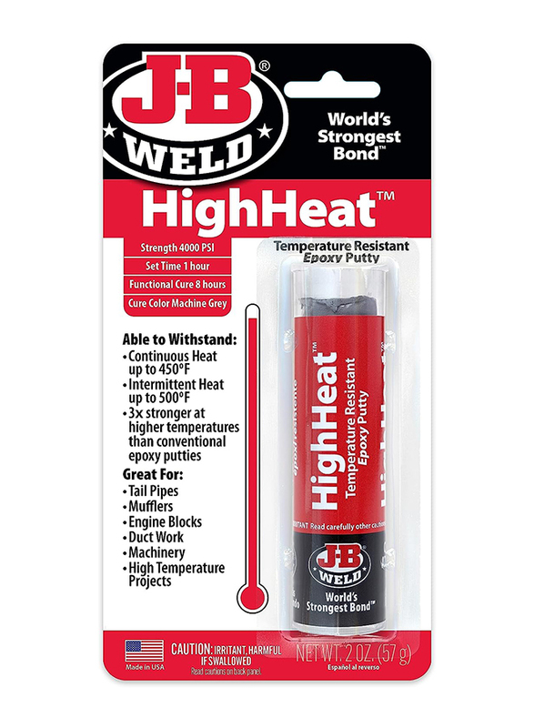 J-B Weld 2 oz Epoxy High Temperature Heat Resistant Sealant, 8297, Grey