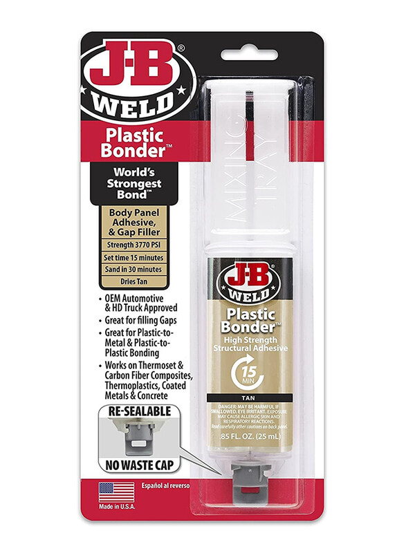 

J-B Weld 25ml Plastic Bonder Structural Adhesive Syringe, 50133, Tan