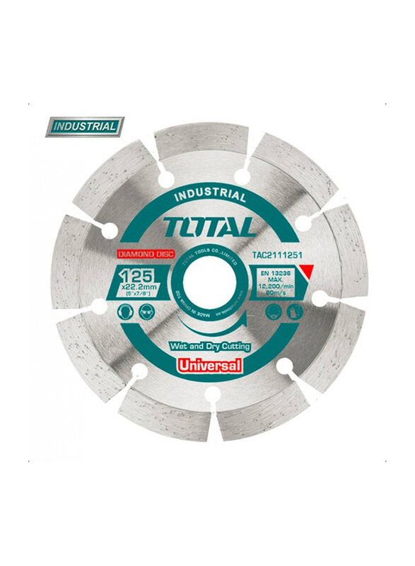 

Total Dry Diamond Cutting Disc, 125 x 22mm, TOTTAC2111251, Silver