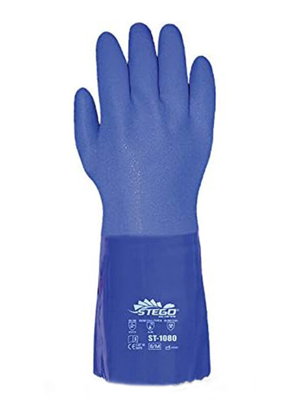 

Stego Chemical Resistant Gloves, St-1080, Blue, Large