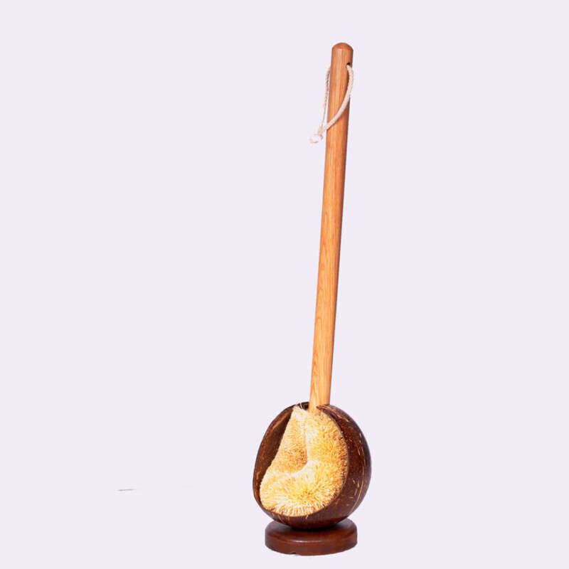 

Tamtek Toilet Cleaning brush with Coconut Shell Holder - Eco Friendly