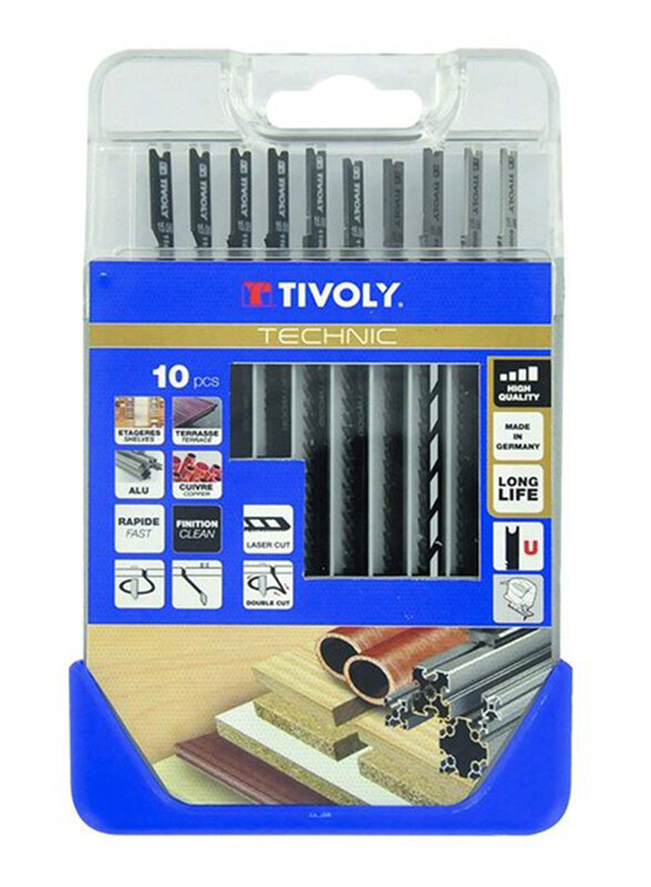 

Tivoly 10-Piece Jiqsaw Blade Set for Softwood, Chipboards, Wood Core Plywood & Fiber Boards, Silver