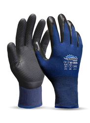 Stego 12-Piece Level 4 Protection Mechanical & Multipurpose Safety Gloves with Abrasion for Light Handling, St-2025, Blue/Black, Large