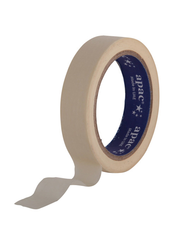 APAC Masking Tape, 1 Inch x 50 Yds, 3 Rolls, White