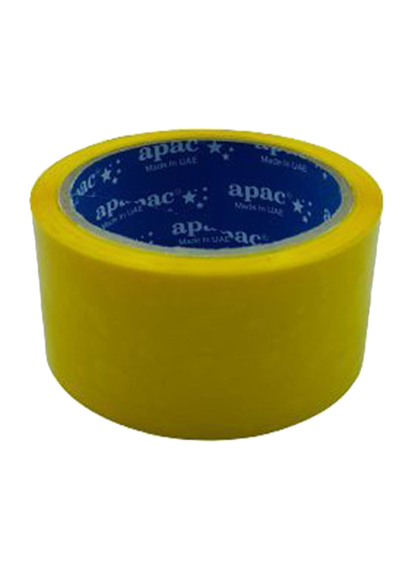 APAC Yellow Packing Tape, 50 Yds x 2 Inches, 2 Rolls, Yellow