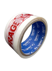APAC Fragile Handle With Care Shipping Tape, 50µ x 50 Yds x 2 Inches, 12 Rolls, Clear