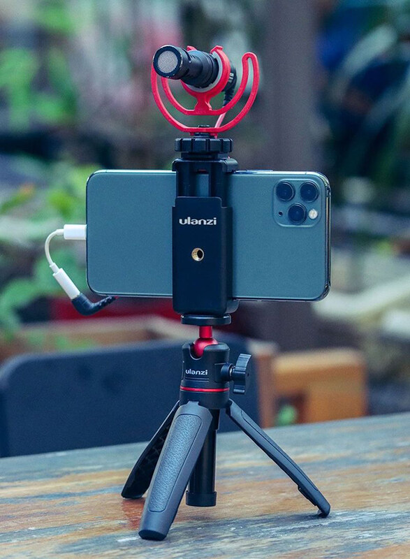 Ulanzi ST-07 Adjustable Vlog Smartphone ABS Clip Tripod Mount, 1764, Black