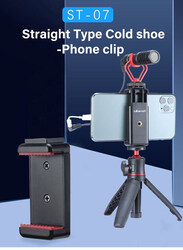 Ulanzi ST-07 Adjustable Vlog Smartphone ABS Clip Tripod Mount, 1764, Black