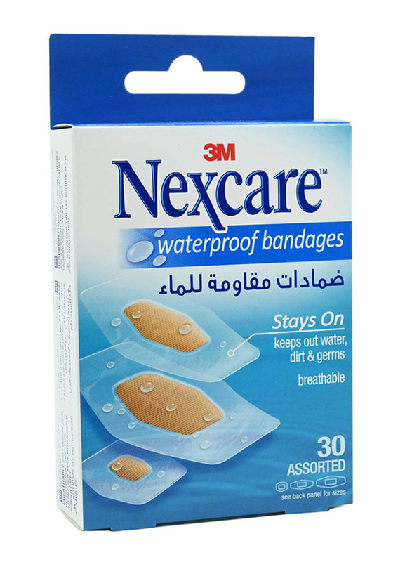 Nexcare Waterproof Bandages, Brown, 30 Assorted Pieces