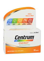 Centrum Energy A to Zinc Multivitamin Food Supplement, 30 Tablets