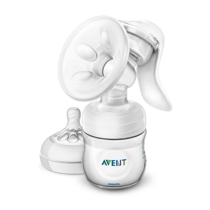 Philips Avent Manual Breast Pump with Bottle, White