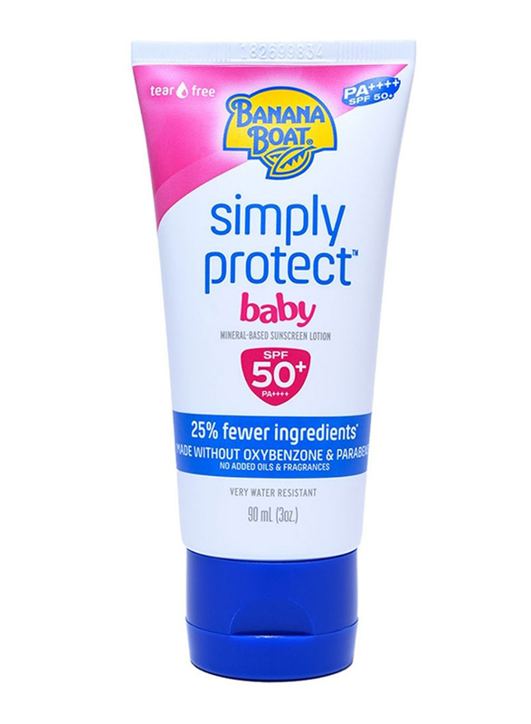 Banana Boat 90ml Simply Protect Baby Minerals Based Sunscreen Lotion, White