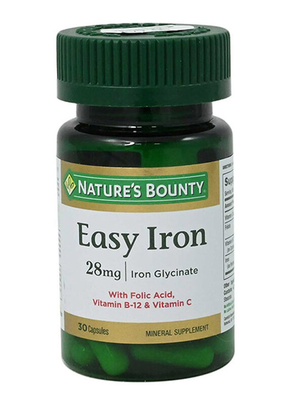 

Nature's Bounty Easy Iron 28mg Mineral Supplement, 30 Capsules