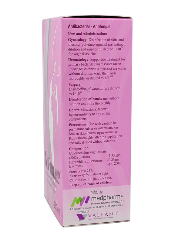 Med Pharma La Femme Antiseptic Solution, Pink, 250ml