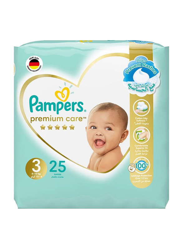 Pampers-Premium Care Diapers, Size 3, 6-10 kg, 25 Count