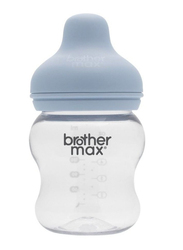 Brother Max Extra Wide Glass Bottle with S Teat, 160ml, Teal Blue/Clear