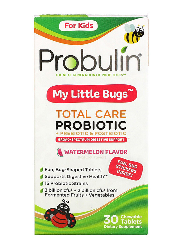 

Probulin My Little Bugs Total Care Probiotic Watermelon Flavour Chewable Tablets, 30 Tablets