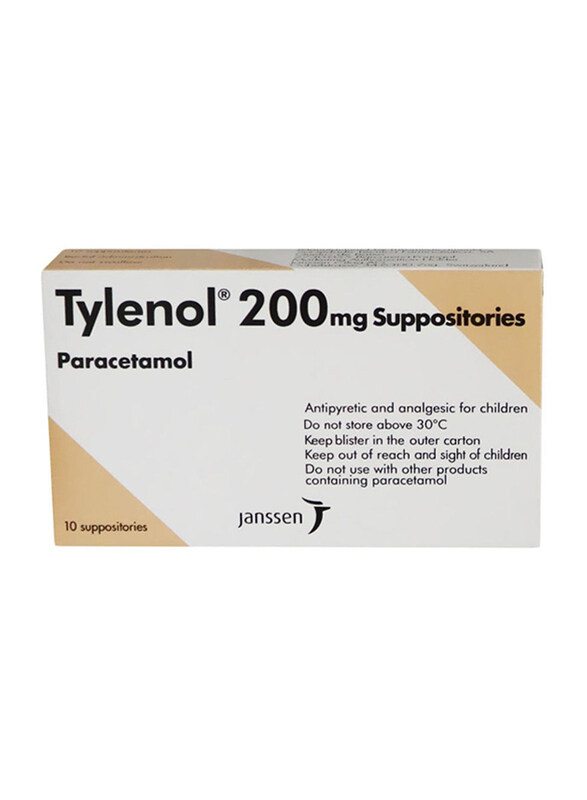 

Tylenol 200mg Suppositories Paracetamol, 10 Suppositories