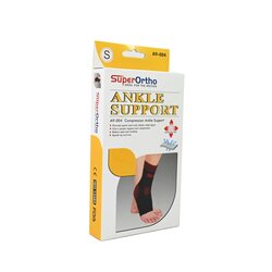 Super Ortho A9-004 Compression Elastic Ankle, Small, Red