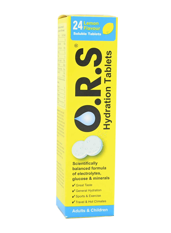 O.R.S Lemon Flavour Hydration Tablets, 24 Tablets